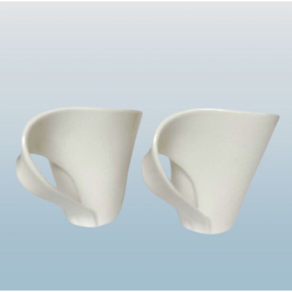 Set of 2 Villeroy & Boch New Wave Coffee Mugs White Modern Germany - Picture 7 of 11